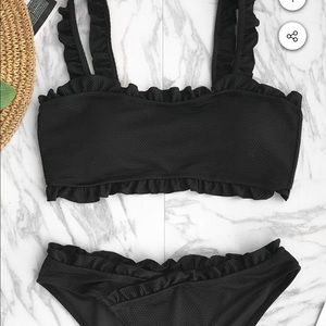 Brand New Never Worn! Women’s Black Ruffle Bikini